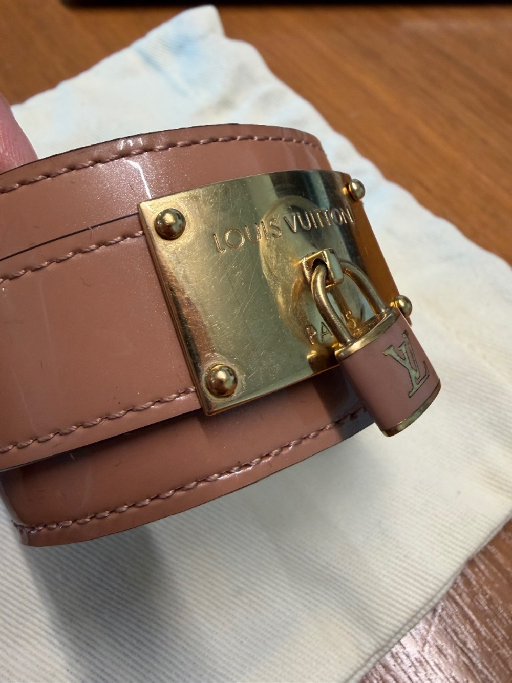 Louis Vuitton Padlock Patent Leather Bracelet